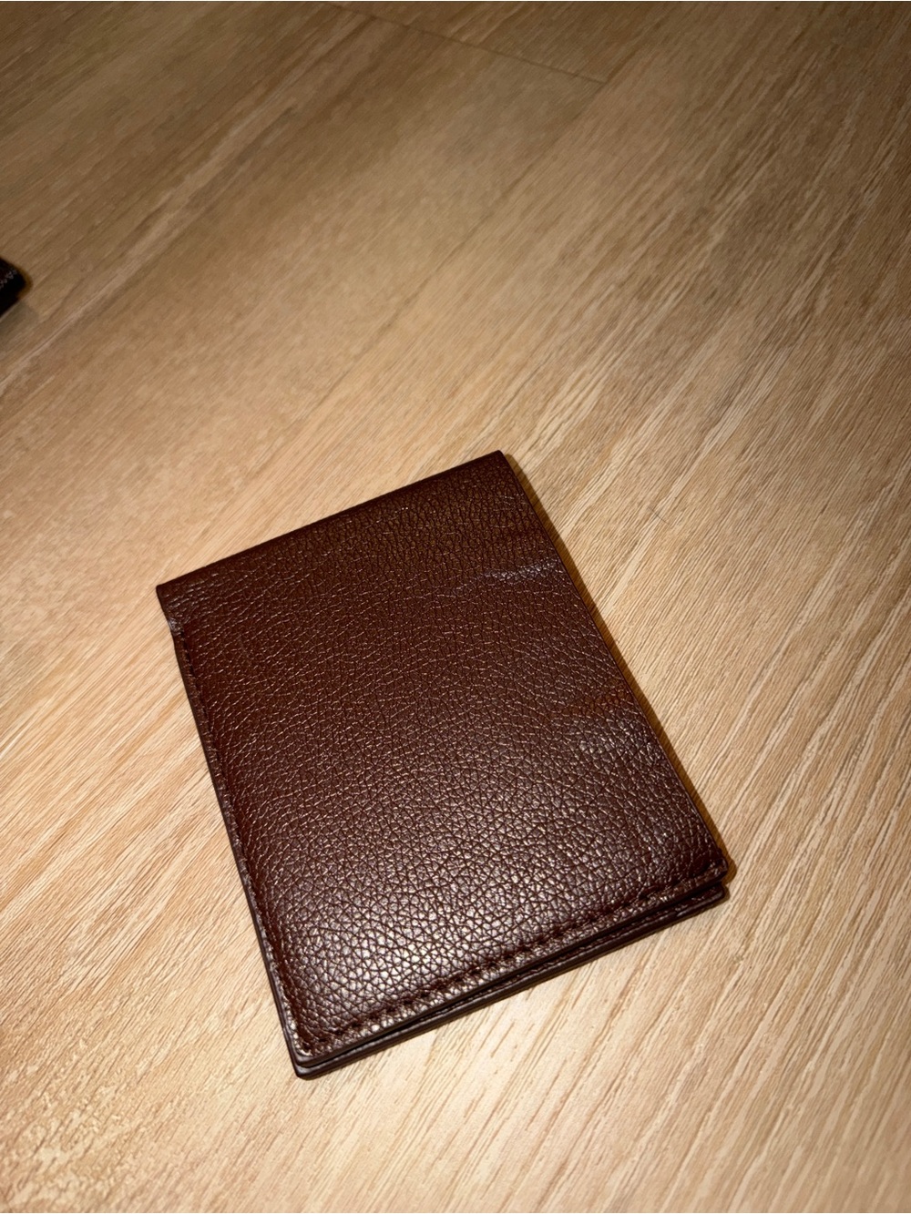 Brown Pebbled Leather Card Holder Wallet - Men Accessories